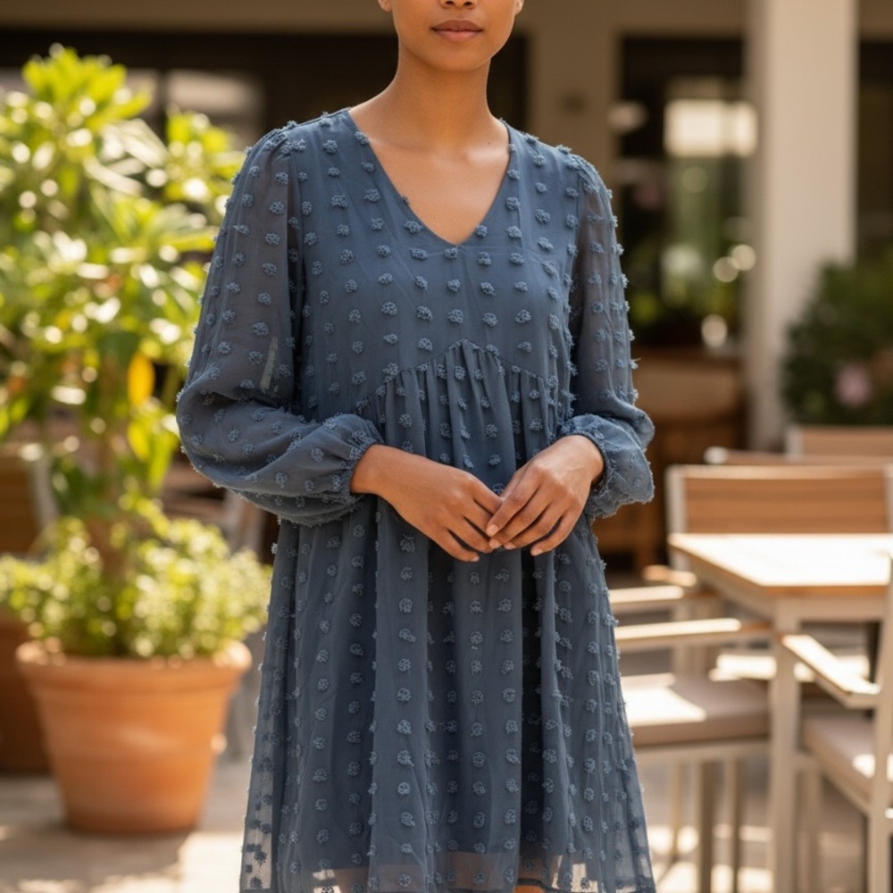 Elegant Blue Midi Dress